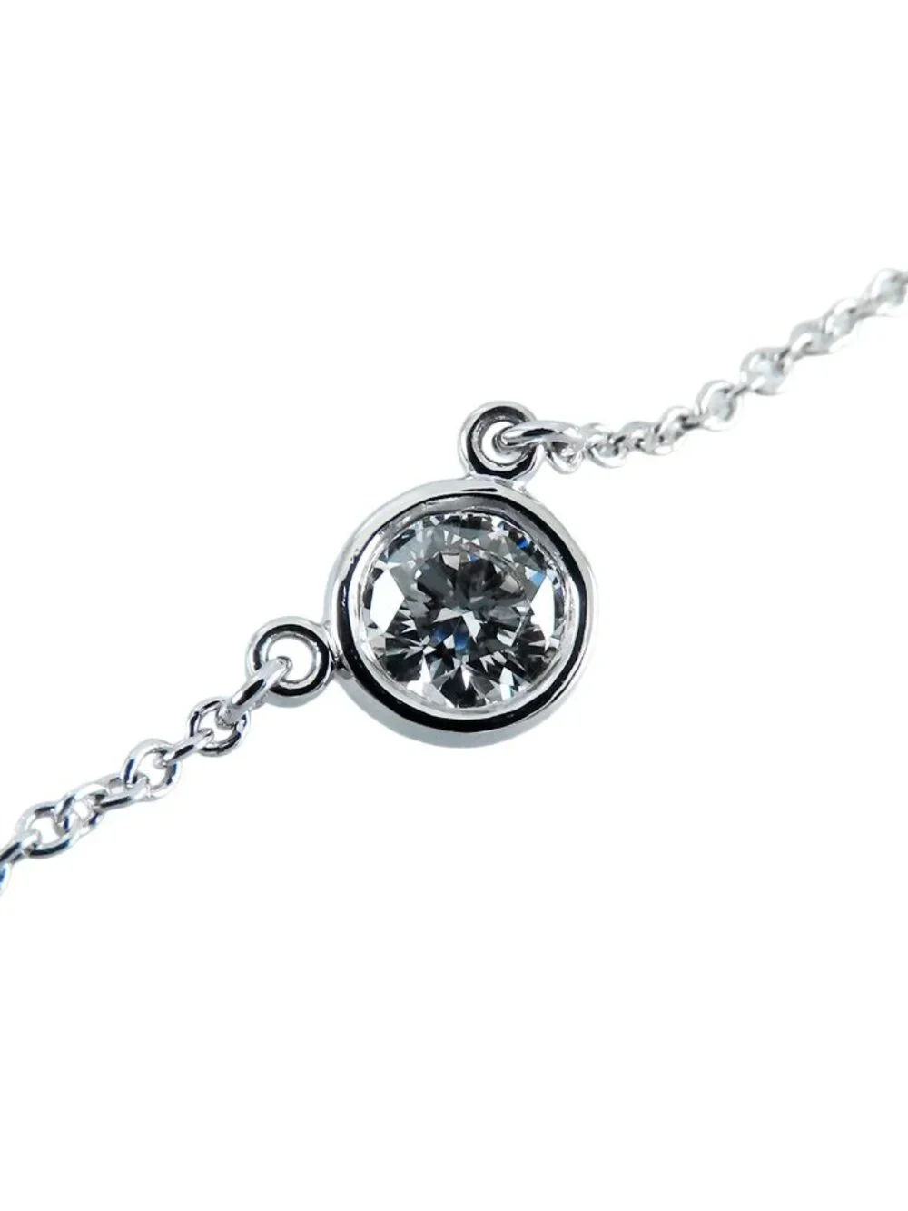Tiffany & Co by the Yard Pendant Platinum Diamond Elsa Peretti Single Necklace